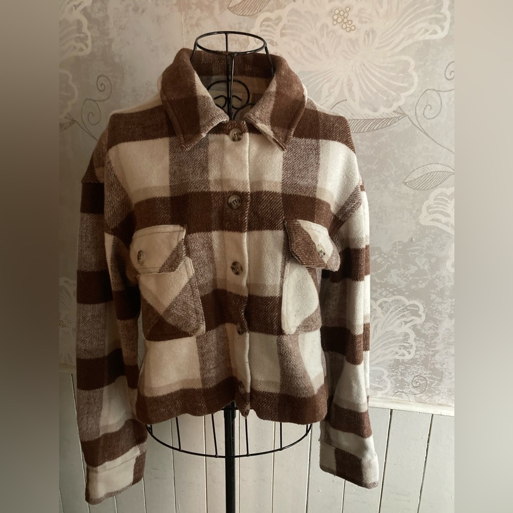Plaid button up jacket